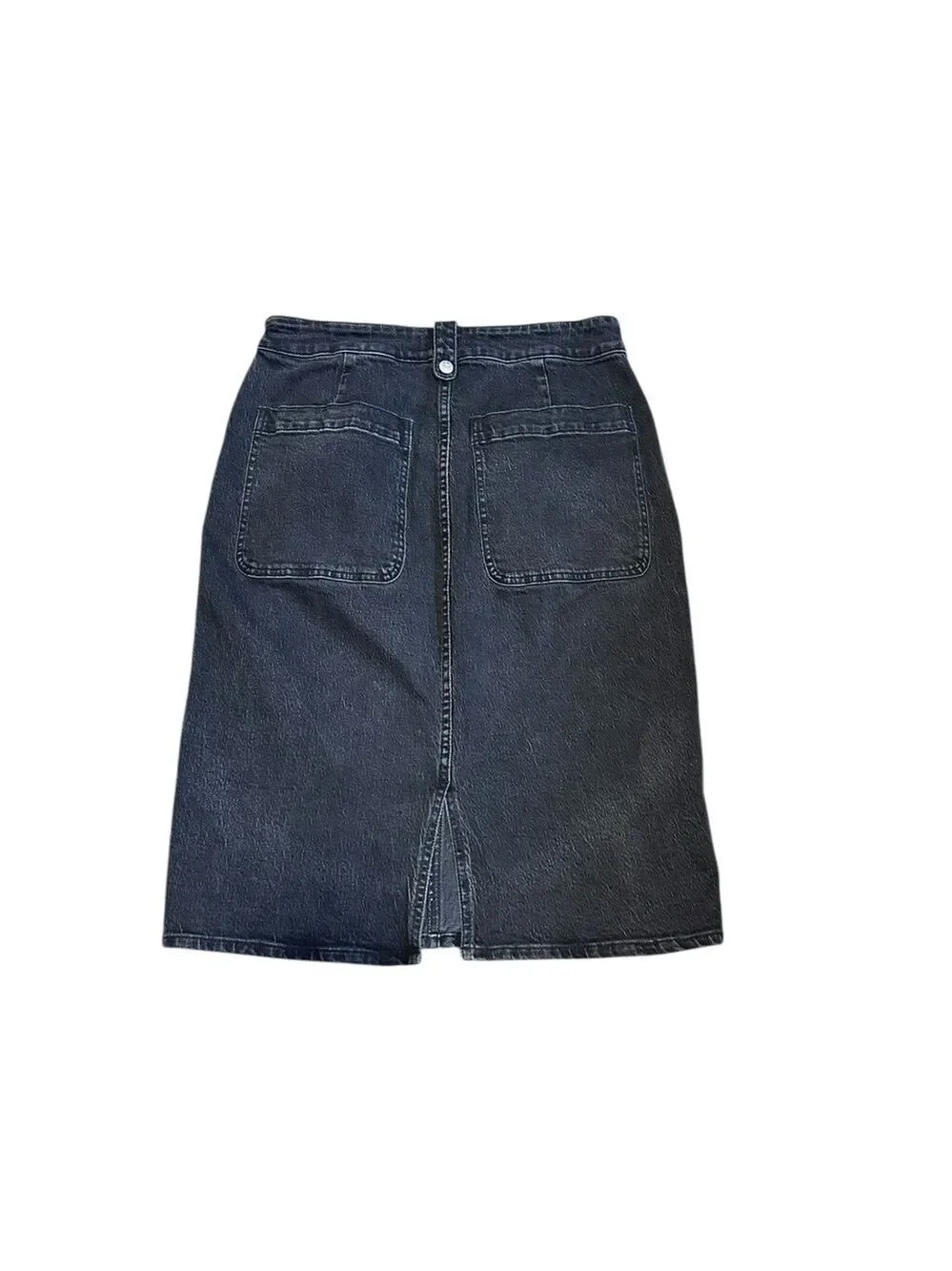 Madewell Denim High-Waisted Straight Charcoal Midi Skirt Workwear edition 30